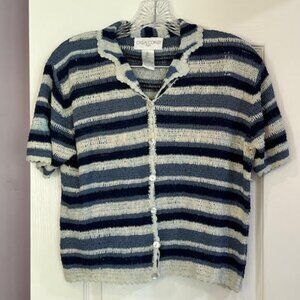 Vintage Cropped Silk Crochet Sweater